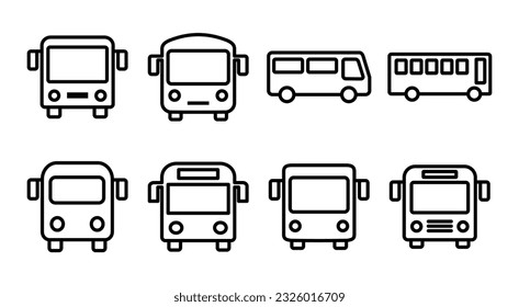 Bus icon set illustration. bus sign and symbol. transport symbol