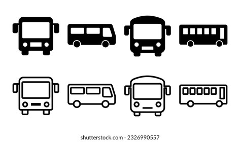 Bus icon set illustration. bus sign and symbol. transport symbol