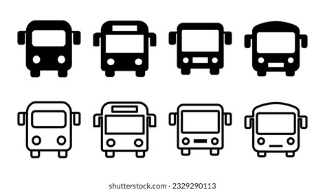 Bus icon set illustration. bus sign and symbol. transport symbol