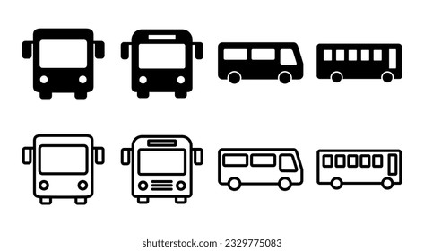 Bus icon set illustration. bus sign and symbol. transport symbol