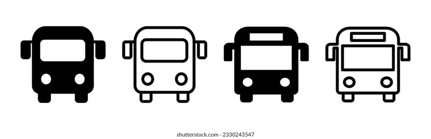 Bus icon set illustration. bus sign and symbol. transport symbol