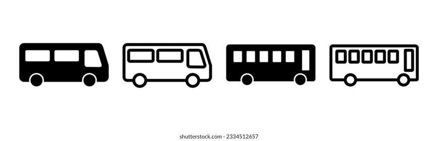 Bus icon set illustration. bus sign and symbol. transport symbol