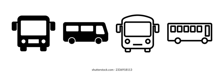 Bus icon set illustration. bus sign and symbol. transport symbol