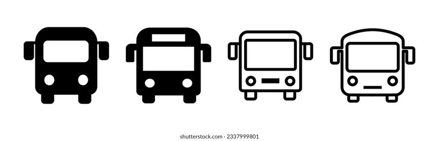 Bus icon set illustration. bus sign and symbol. transport symbol