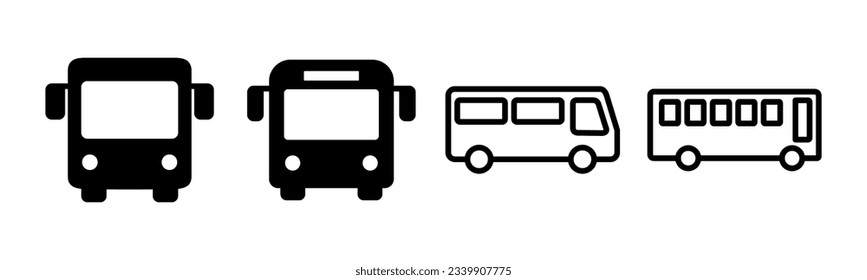 Bus icon set illustration. bus sign and symbol. transport symbol