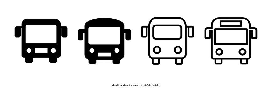 Bus icon set illustration. bus sign and symbol. transport symbol