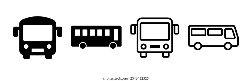 Bus icon set illustration. bus sign and symbol. transport symbol