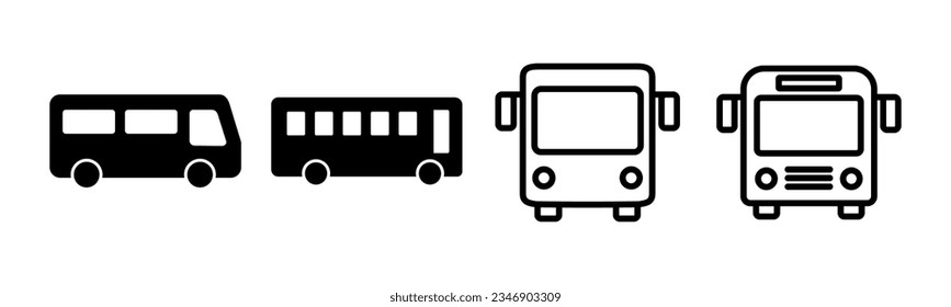 Bus icon set illustration. bus sign and symbol. transport symbol