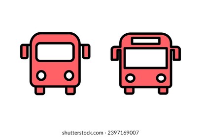 Bus icon set illustration. bus sign and symbol. transport symbol