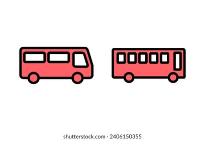 Bus icon set illustration. bus sign and symbol. transport symbol