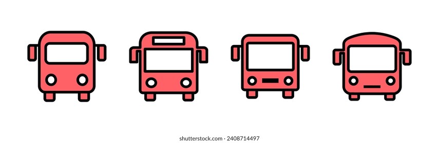 Bus icon set illustration. bus sign and symbol. transport symbol