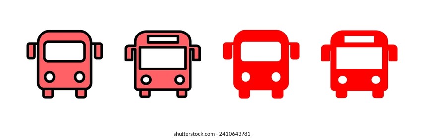 Bus icon set illustration. bus sign and symbol. transport symbol