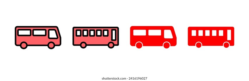 Bus icon set illustration. bus sign and symbol. transport symbol