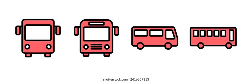 Bus icon set illustration. bus sign and symbol. transport symbol