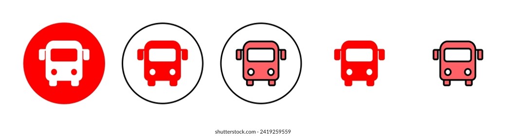 Bus icon set illustration. bus sign and symbol. transport symbol