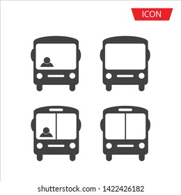 Bus icon set isolated on white background.