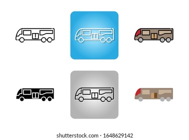 Bus icon set isolated on white background for web design 