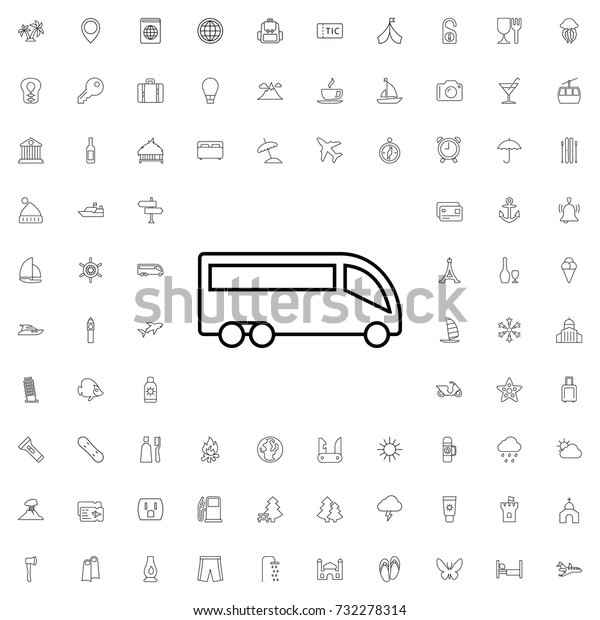 Bus icon. set of\
outline tourism icons.