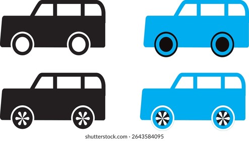 bus icon set. bus sign and symbol,Concept for transportation,Different Transport icons car, vector, illustration, 
