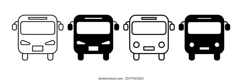 Bus Icon Set. Bus Symbol. Simple flat icon illustration of Bus. Bus sign.