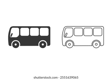 Bus icon set symbol vector on white 