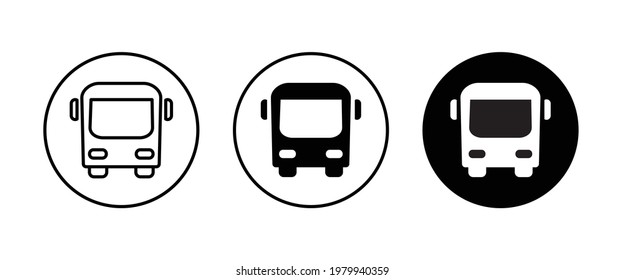 Bus icon set. Transport icons button, vector, sign, symbol, logo, illustration, editable stroke, flat design style isolated on white linear pictogram