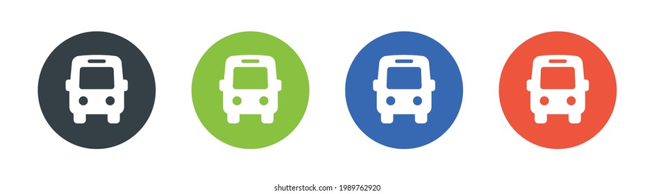 Bus icon set. Transport icons button, vector, sign, symbol, logo, illustration