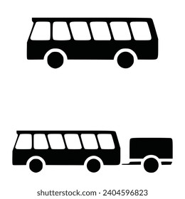 conjunto de iconos de bus de dos símbolos de bus