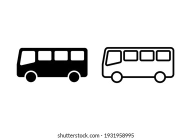 Bus Icon Set. Bus Vector Icon