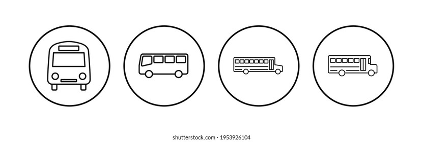 Bus icon set. bus vector icon