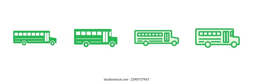 Bus icon set. bus vector icon