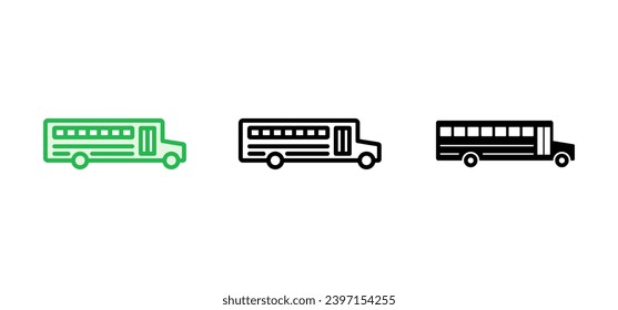 Bus icon set. bus vector icon