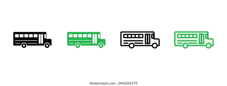 Bus icon set. bus vector icon