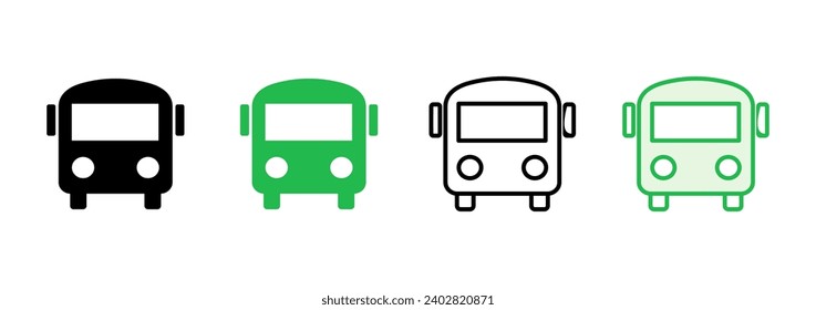 Bus icon set. bus vector icon