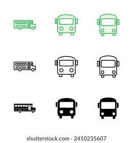 Bus icon set. bus vector icon