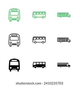 Bus icon set. bus vector icon