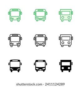 Bus icon set. bus vector icon