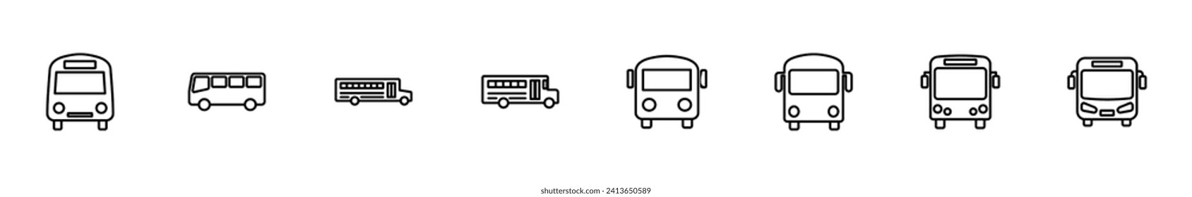 Bus icon set. bus vector icon