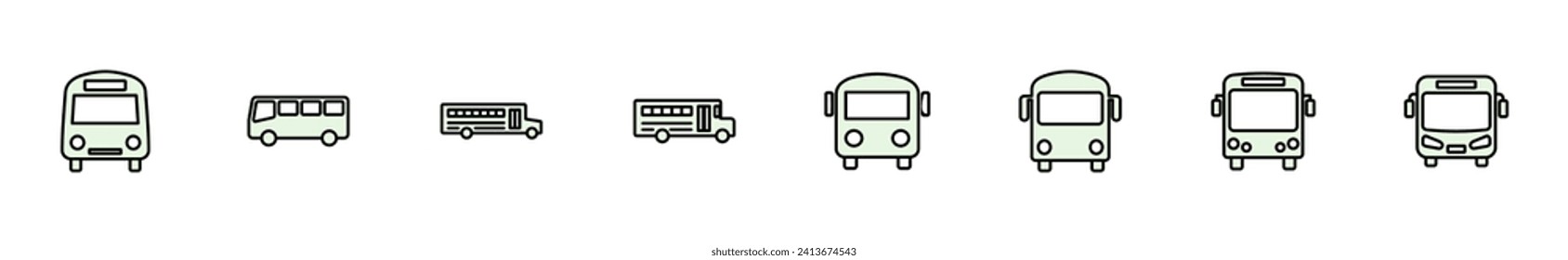 Bus icon set. bus vector icon