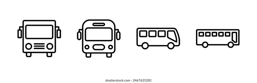 Bus icon set. bus vector icon