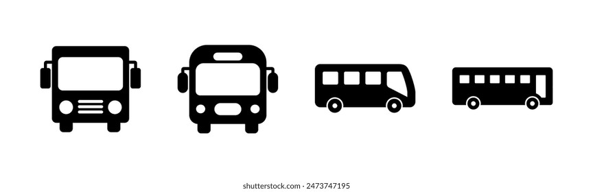 Bus icon set. bus vector icon