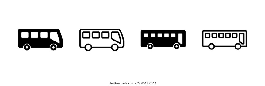 Bus icon set. bus vector icon