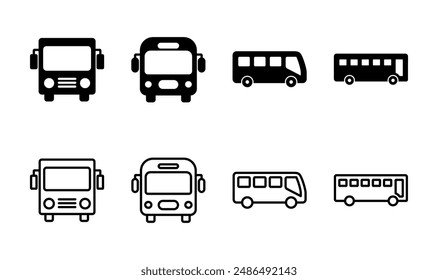 Bus icon set. bus vector icon