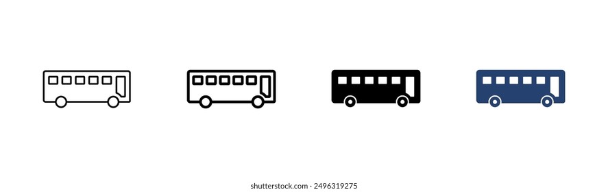 Conjunto de iconos de autobús. icono de Vector de autobús