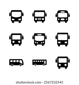 Bus icon set. bus vector icon