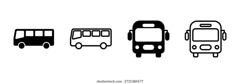 Bus icon set. bus vector icon