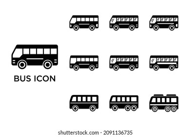 bus icon set vector design template