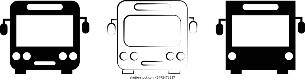 Bus icon set. bus vector icon eps 10