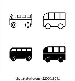 Juego de iconos de bus, iconos de bus vector, en fondo blanco.