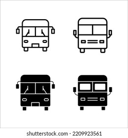 Bus icon set, vector bus icons, on white background.